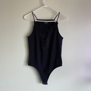 Express Black Lace-up Bodysuit